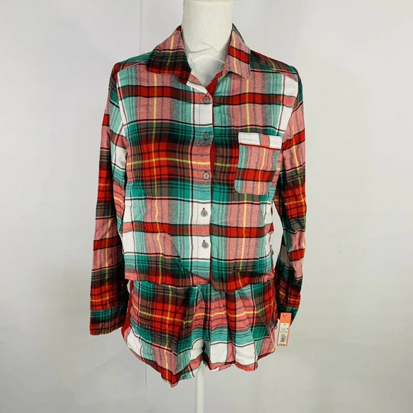 Colsie 2pc Plaid Pajama Set Red Sz Small NWT - Picture 2 of 8